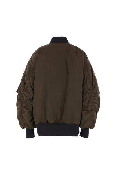 Dolce & Gabbana Down Jacket With Crewneck And Pockets In Burgundy