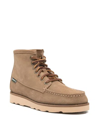 Sebago Beige Lace Up Boots In Brown