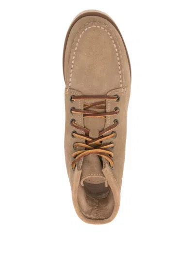 Sebago Beige Lace Up Boots In Brown