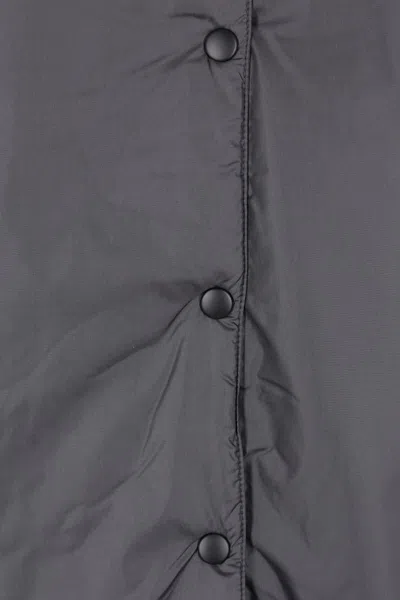 Aspesi Long-sleeved Button-up Hooded Jacket In Gray