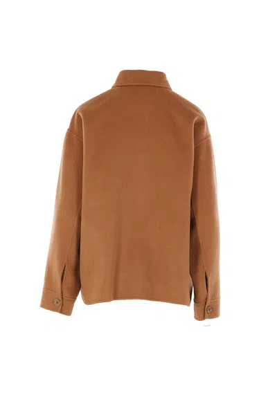 Aspesi Button-fastening Jacket In Brown