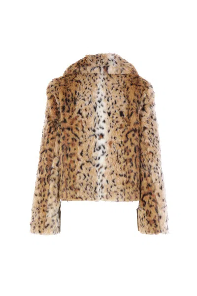 Max Mara Studio Coats In Animal Print