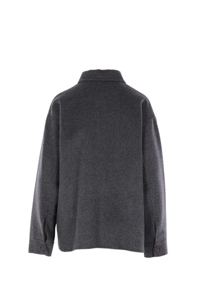 Aspesi Timeless Grey Shirt With Structured Collar And Button-down Front In Gray