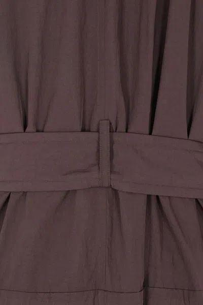 Sportmax Hooded Belted Trench Coat In Brown