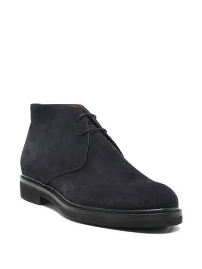 Ortigni Lace-up Desert Boots In Blue