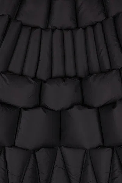 Raxxy Hooded Cape In Black Polyamide In Black
