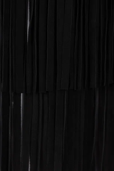 Dolce & Gabbana Silk Organza Midi Skirt In Black