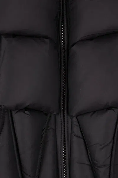 Raxxy Hooded Cape In Black Polyamide In Black