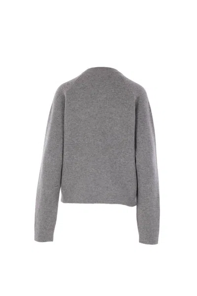 Totême Womens Grey Melange Hammered Button Round-neck Wool-blend Cardigan Xs In Gray