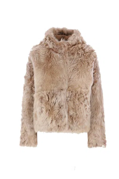 Yves Salomon Fur Coat  Woman Color Beige In Brown