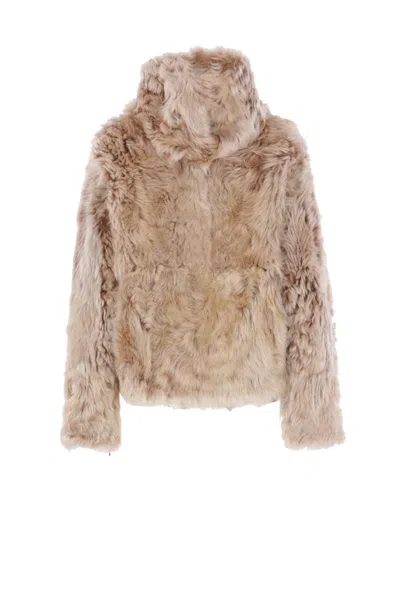 Yves Salomon Fur Coat  Woman Color Beige In Brown