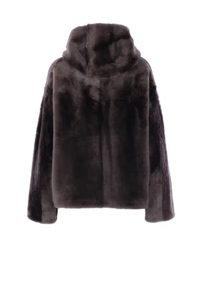 Yves Salomon Coats In Gray