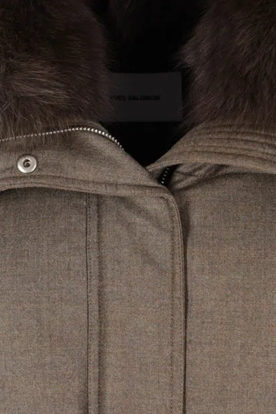 Yves Salomon Coats In Brown