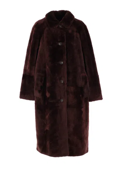 Yves Salomon Button-fastening Coat In Black