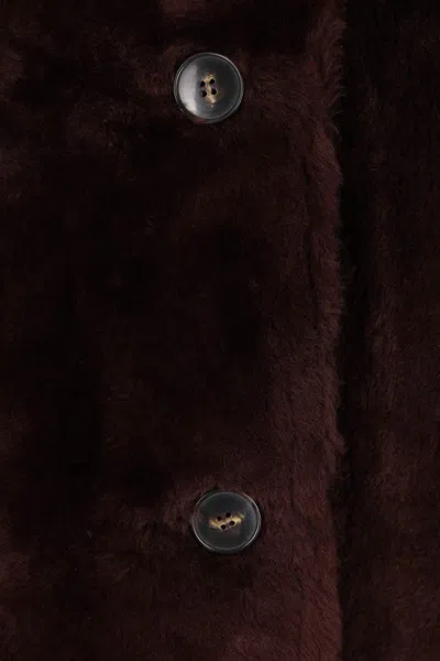 Yves Salomon Button-fastening Coat In Black