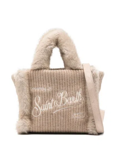 Mc2 Saint Barth Beige Bag With Fur Saint Barth In Nude