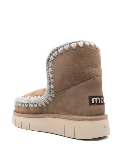 Mou Eskimo 18 Bounce Suede Ankle Boots In Brown