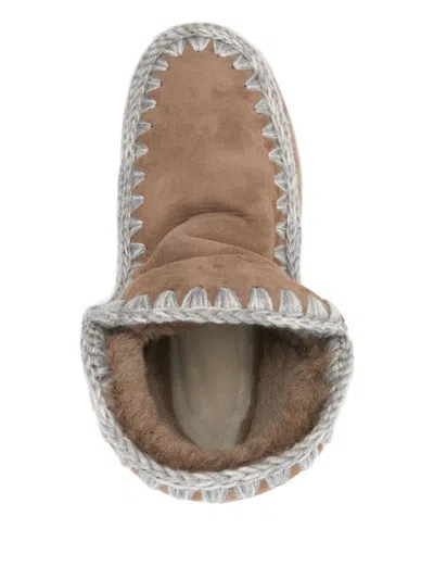 Mou Eskimo 18 Bounce Suede Ankle Boots In Brown