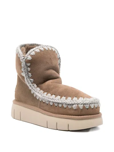 Mou Eskimo 18 Bounce Suede Ankle Boots In Brown