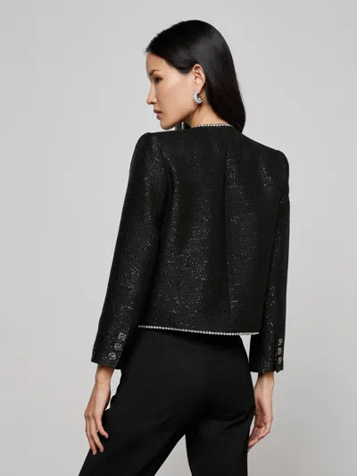 L'agence Zell Sequined Tweed Jacket In Multi
