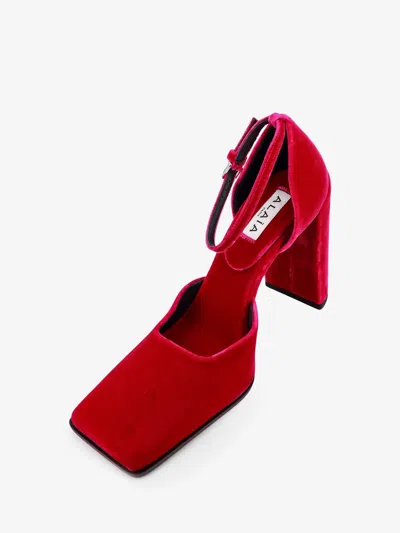 Alaïa Alaia Women D' Orsay 90 Velvet Decollete In Red