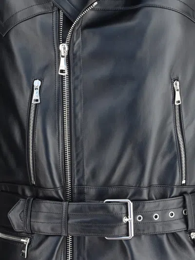 Alessandra Rich Women Leather Biker Jacket In Black