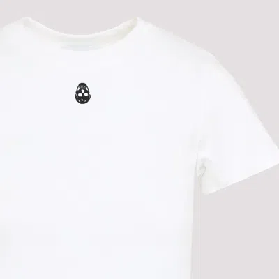 Alexander Mcqueen Skull Embroidery Slim Fit T-shirt In White