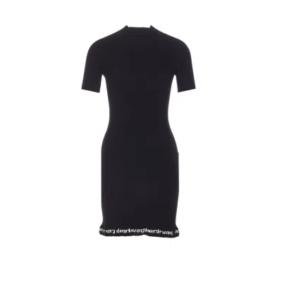 Alexander Wang Women Logo Half Zip Dress In Black