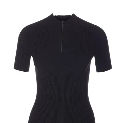 Alexander Wang Women Logo Half Zip Dress In Black
