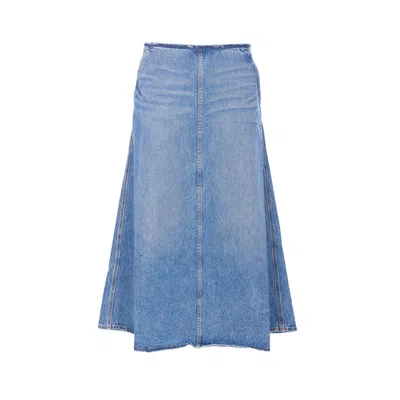Alexander Wang Women Low Rise A Line Denim Skirt In Blue