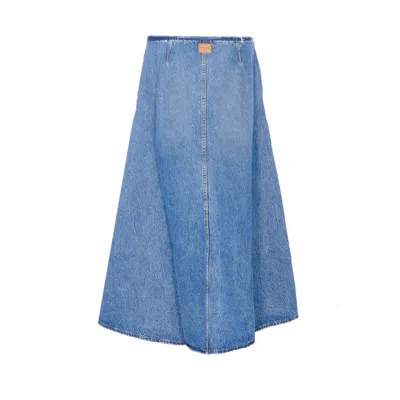Alexander Wang Women Low Rise A Line Denim Skirt In Blue