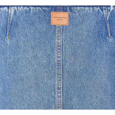 Alexander Wang Women Low Rise A Line Denim Skirt In Blue