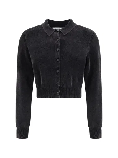 Alexander Wang Women Polo Cardigan Crop In Blue