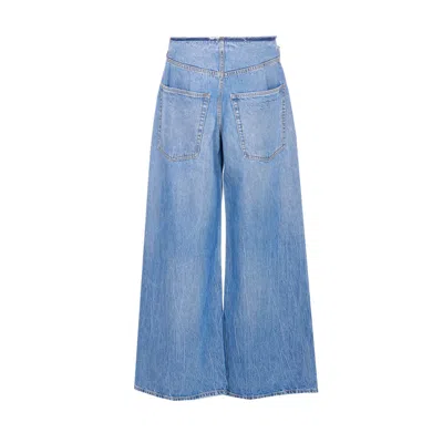 Alexander Wang Women Surge Low Rise Wide Jeans In Blue