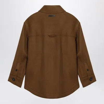 Ami Alexandre Mattiussi Wool Shirt Featuring Chest Pocket And Long Sleeves In Brown