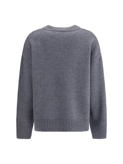 Ami Alexandre Mattiussi Ami Paris Women Ami De Coeur Sweater In Gray