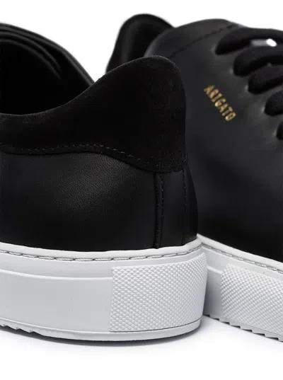 Axel Arigato 90 Clean Black Low Top Sneakers With Logo Lettering On The Side In Leather Man In Multi