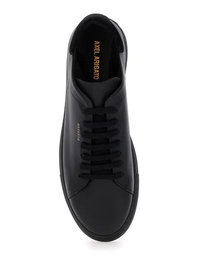Axel Arigato Men 'clean 90' Black Low Top Sneakers With Laminated Logo In Leather Man In Multi