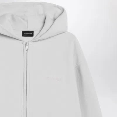 Balenciaga Back Regular Fit Zip Hoodie In White