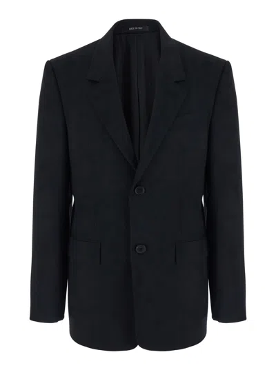 Balenciaga Men Black Single-breasted Jacket With Notched Revers In Wool Woman In Multi