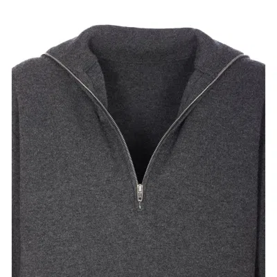 Balenciaga High Neck Sweater Lateral Zip Detail In Gray