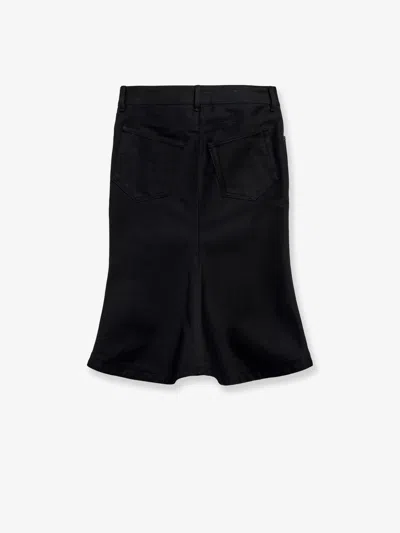 Balenciaga Flared Midi Skirt Featuring Five Pockets In Black