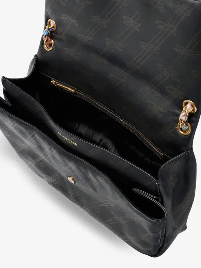 Balenciaga Women Darling Leather Shoulder Bag With Bb Logo On The Front In Black