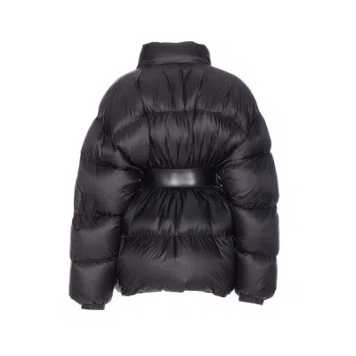 Balenciaga Women Hourglass Belted Short Down Jacket In Black