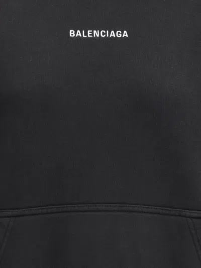 Balenciaga Women Logoed Hoodie In Black