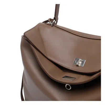 Balenciaga Women Rodeo Medium Leather Handbag In Brown