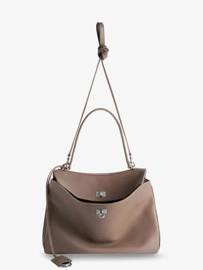 Balenciaga Women Rodeo Medium Leather Crossbody Bag In Brown