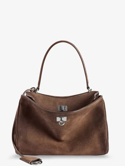 Balenciaga Women Rodeo Small Suede Crossbody Bag In Brown
