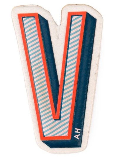 Anya Hindmarch V" Leather Sticker For Handbag" In Blue