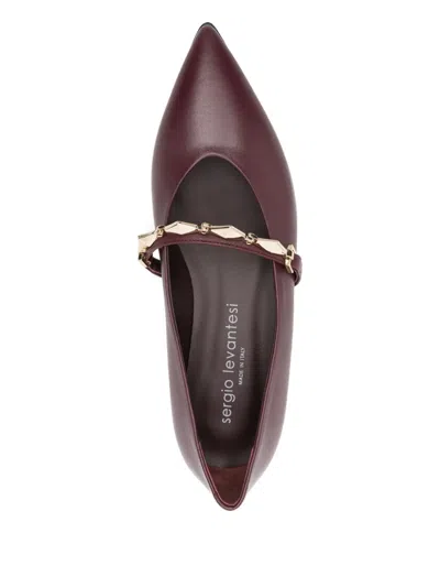 Sergio Levantesi Strap Ballet Flats In Red